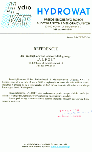 referencje HYDROWAT